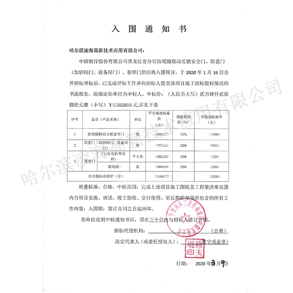 2020中行黑龙江门类